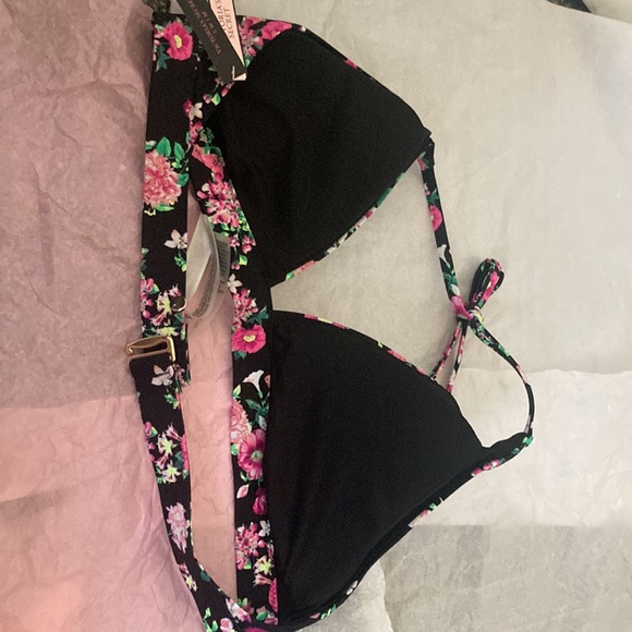 Victoria secret swim suit top nwt black floral with butterflies xxl - Picture 2 of 5